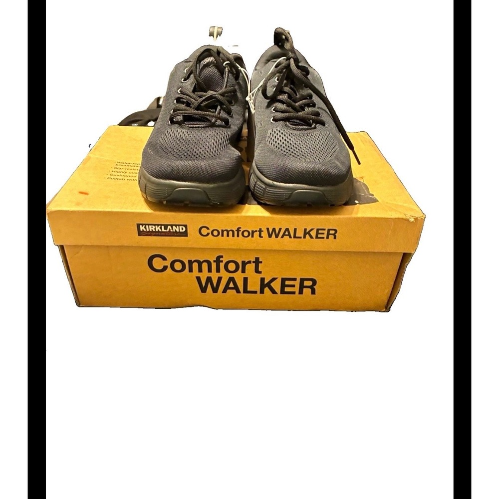 Kirkland Signature Comfort Walker Men Black Mesh Sneakers Slip Resistant 8.5